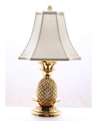 Brass Pineapple Lamp-Off White